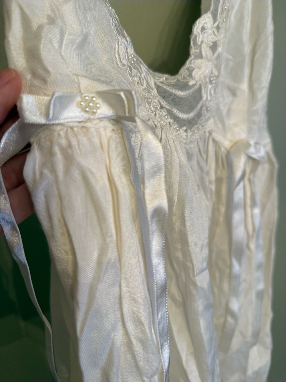 Free People Lizzy Lace Babydoll Tank - Champagne Dream Cream - Size Large - Picture 8 of 12